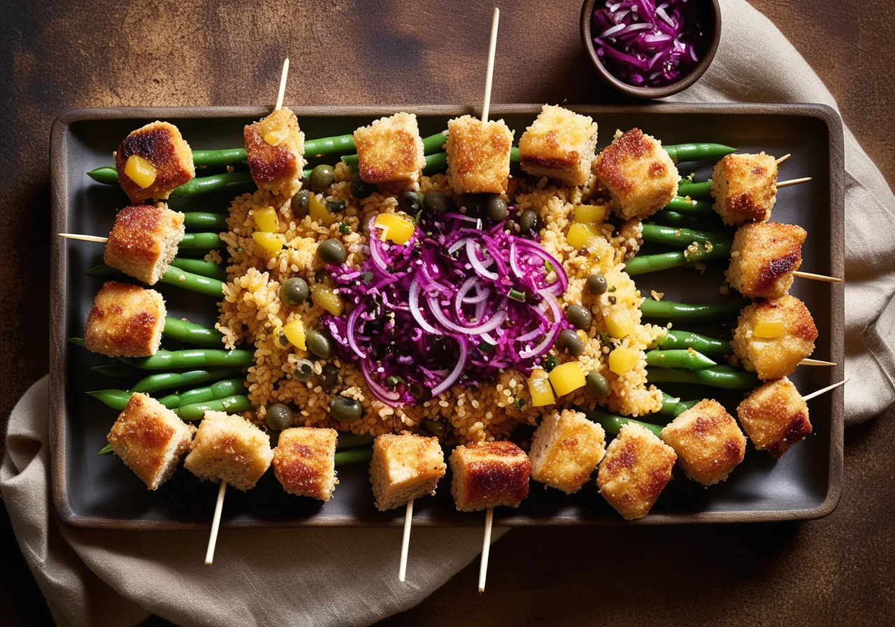 Bulgur Salad with Turkey Skewers
