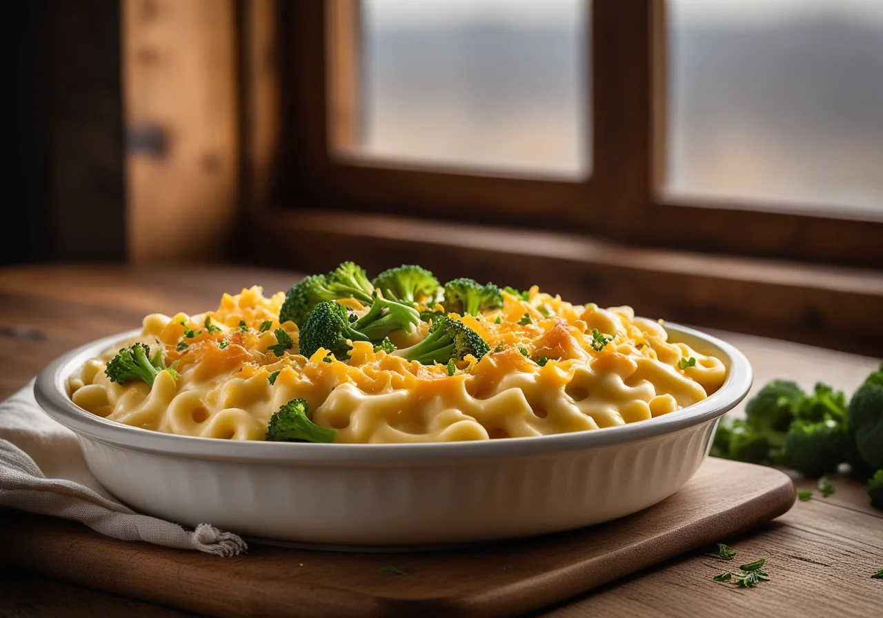 Macaroni with Cheese and Broccoli