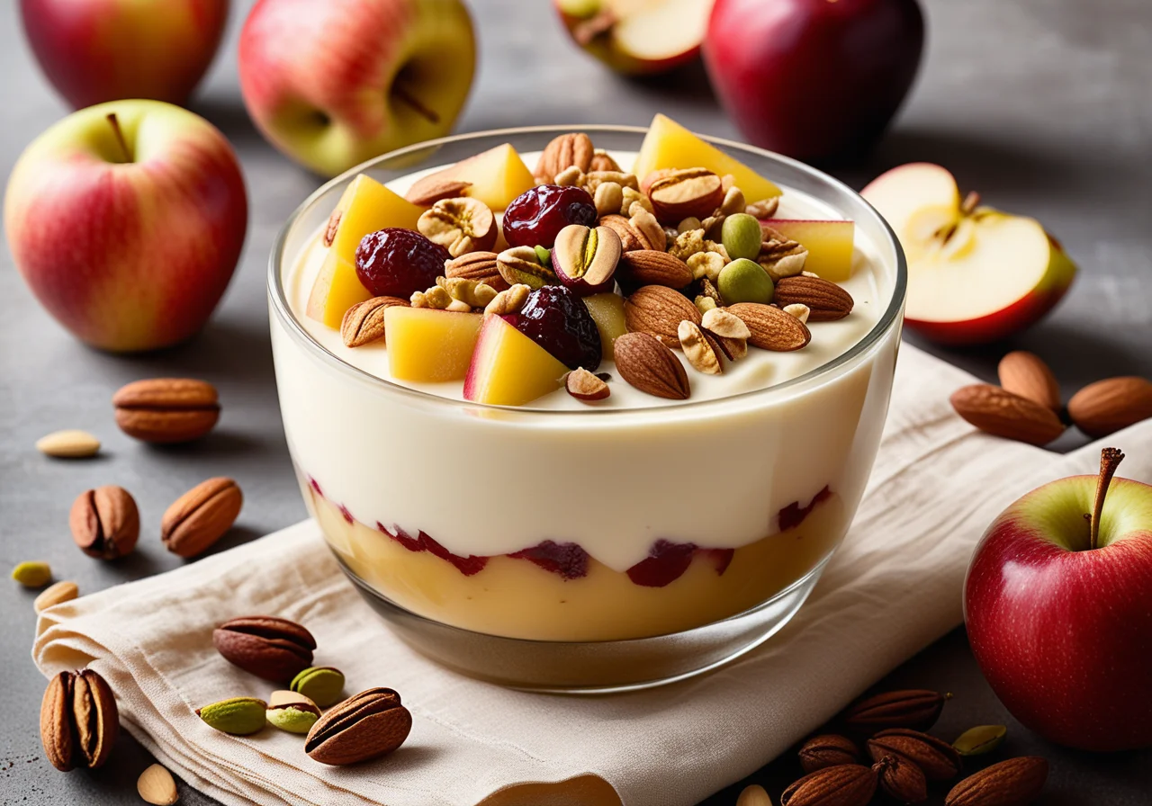 Apple Compote with Yogurt Cream