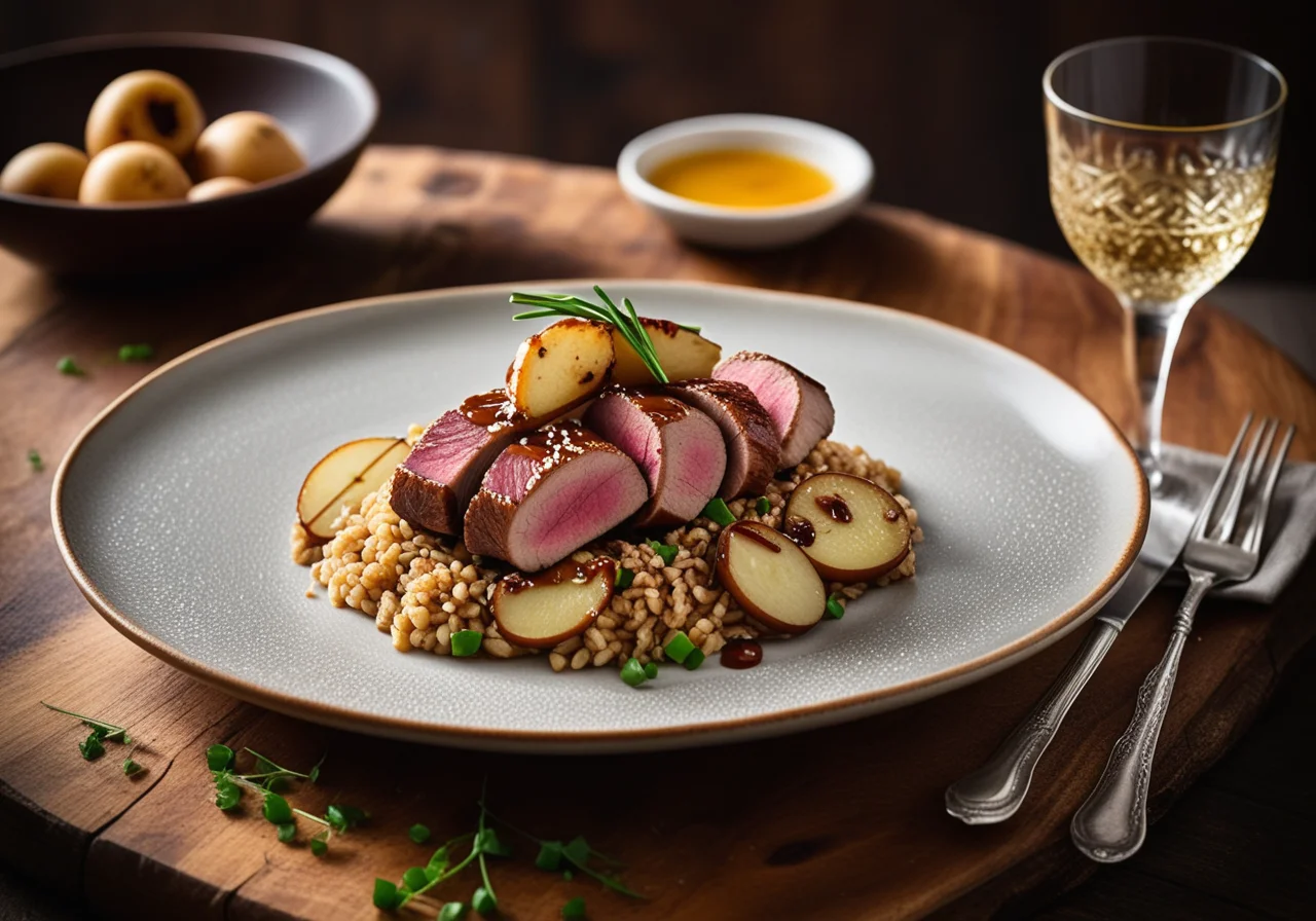 Glazed Duck Breast with Spiral Potatoes