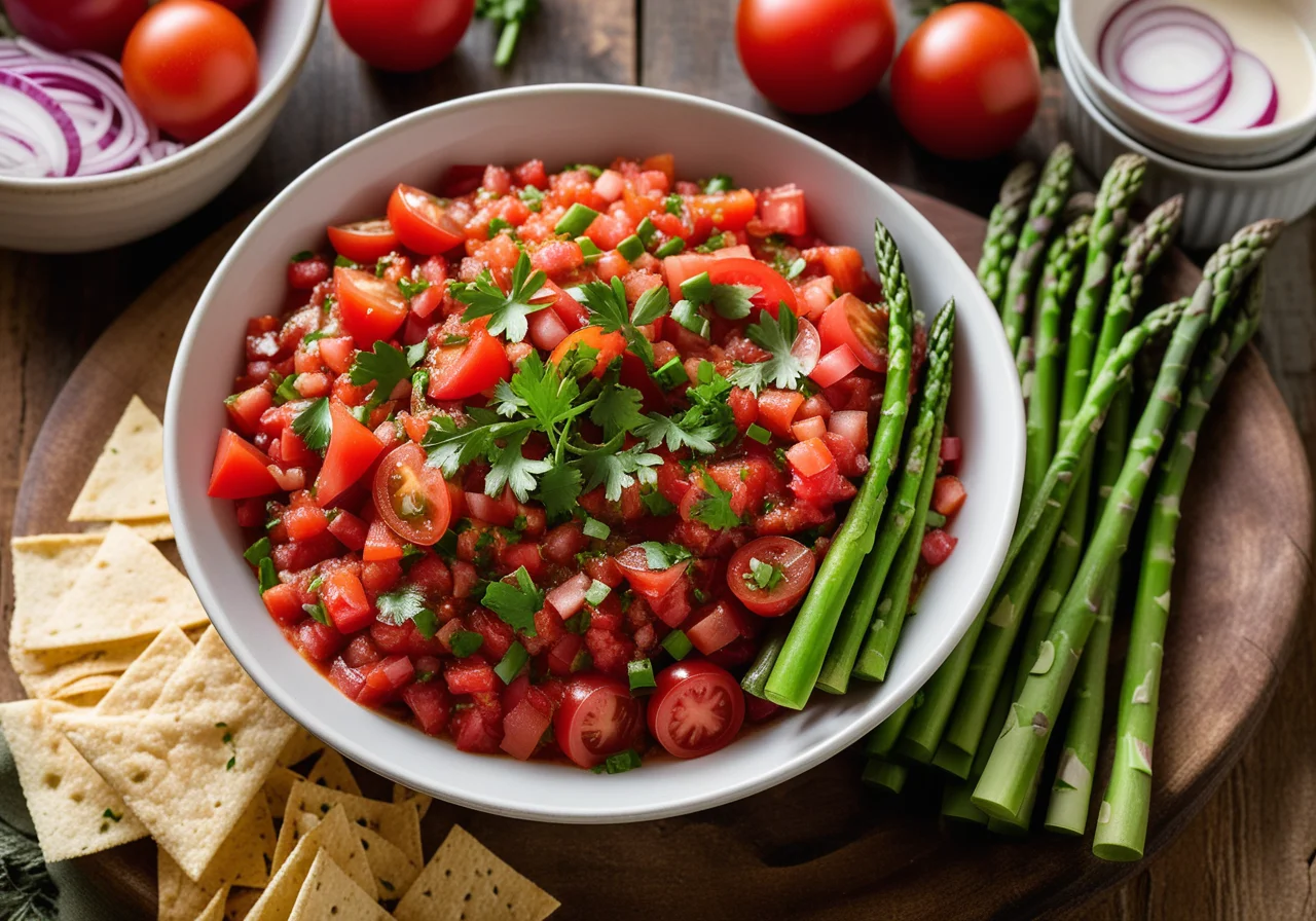 Tomato Salsa with Green Asparagus