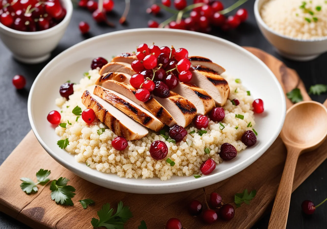 Grilled Chicken Breast on Couscous Salad