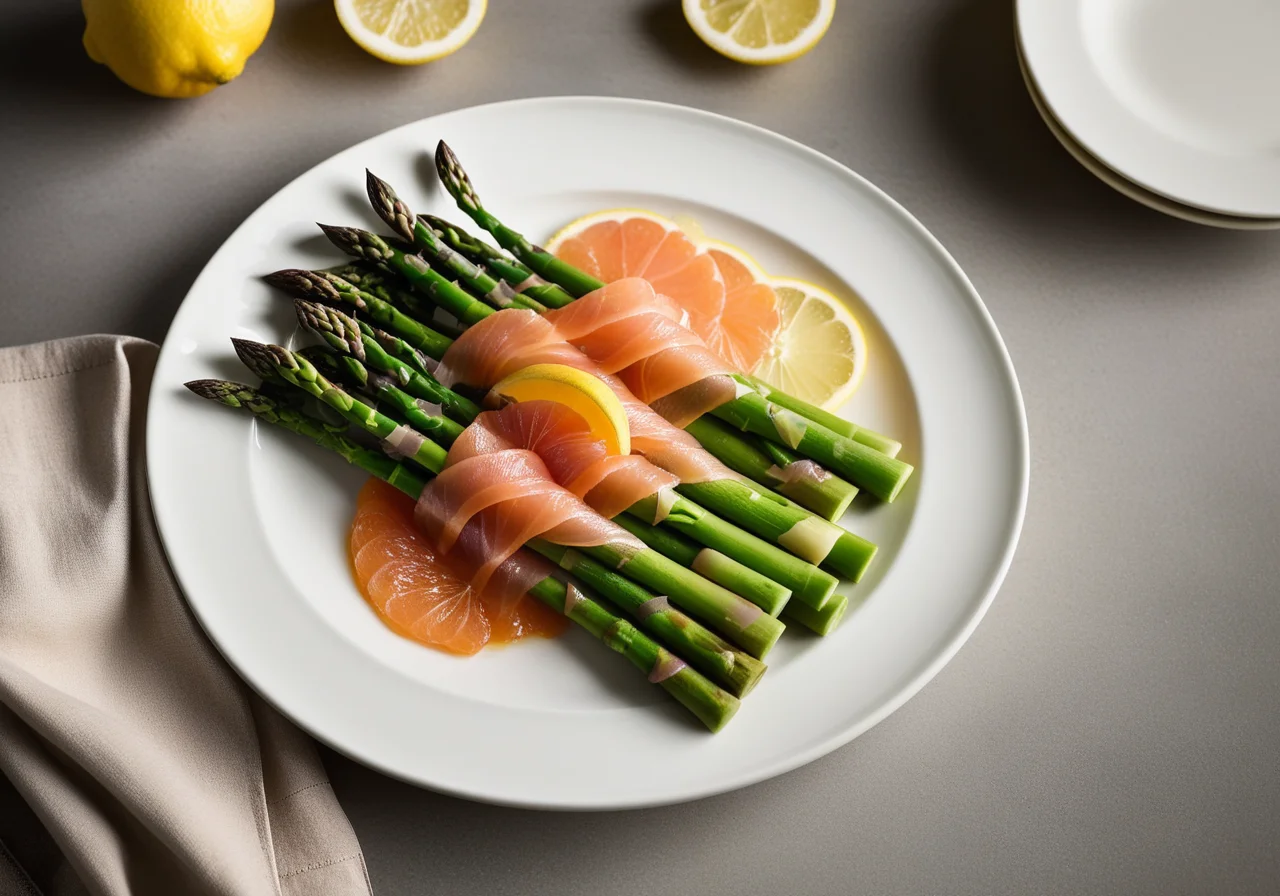 Smoked salmon and asparagus