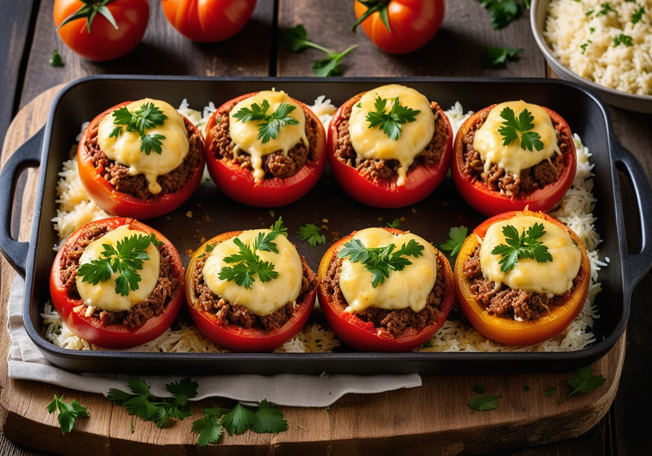 Tomatoes Stuffed with Rice and Ground Meat for the Thermomix®