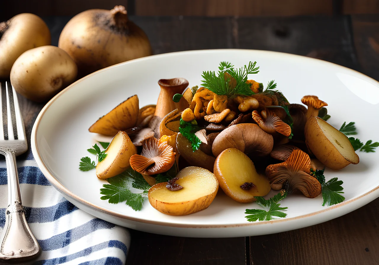 Pan‑fried Potatoes with Chanterelles