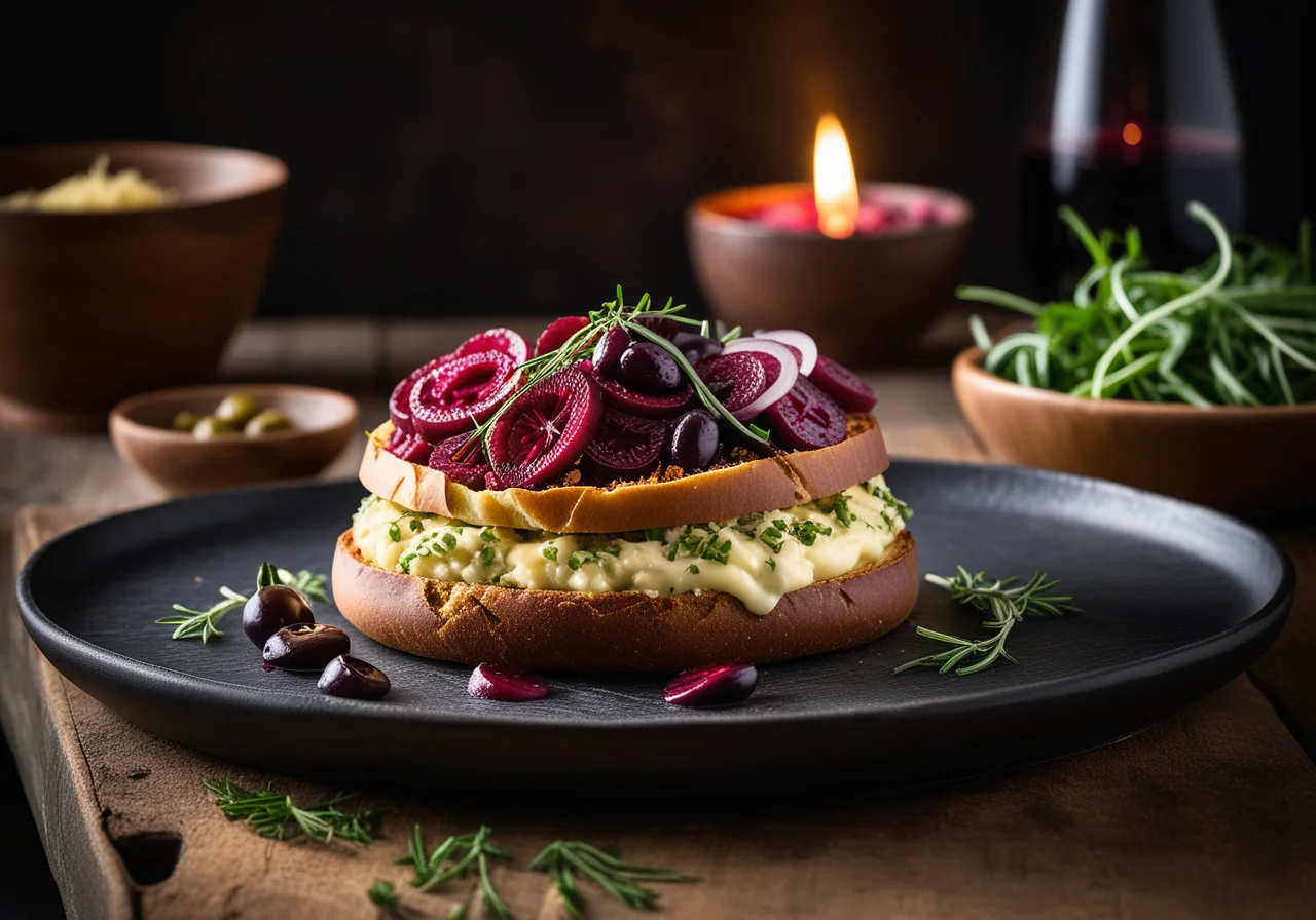 Savory Charlotte with Potatoes and Beetroot