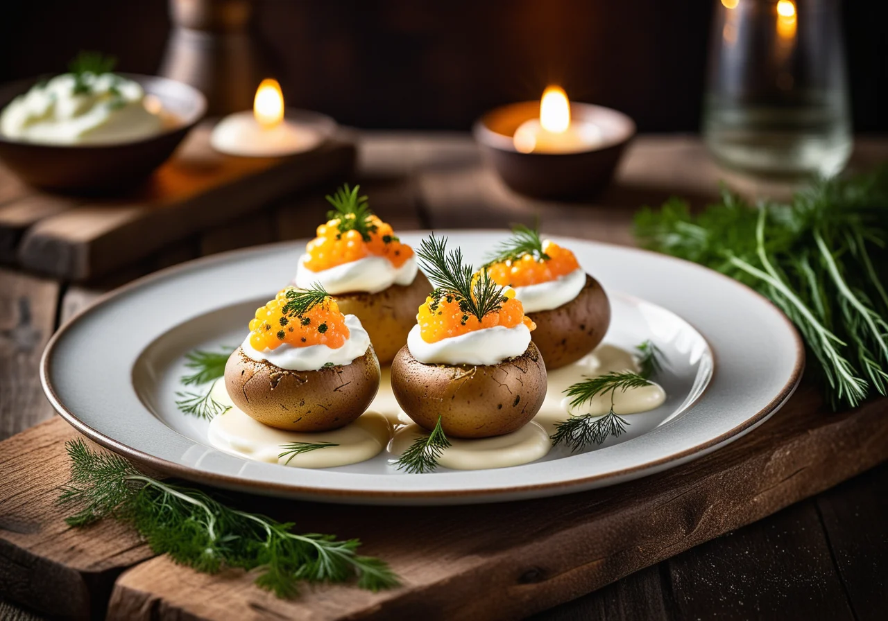 Filled Potatoes with Crème Fraîche