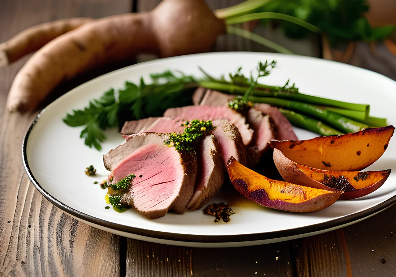 Lamb Steaks with Parsley-Thyme Oil