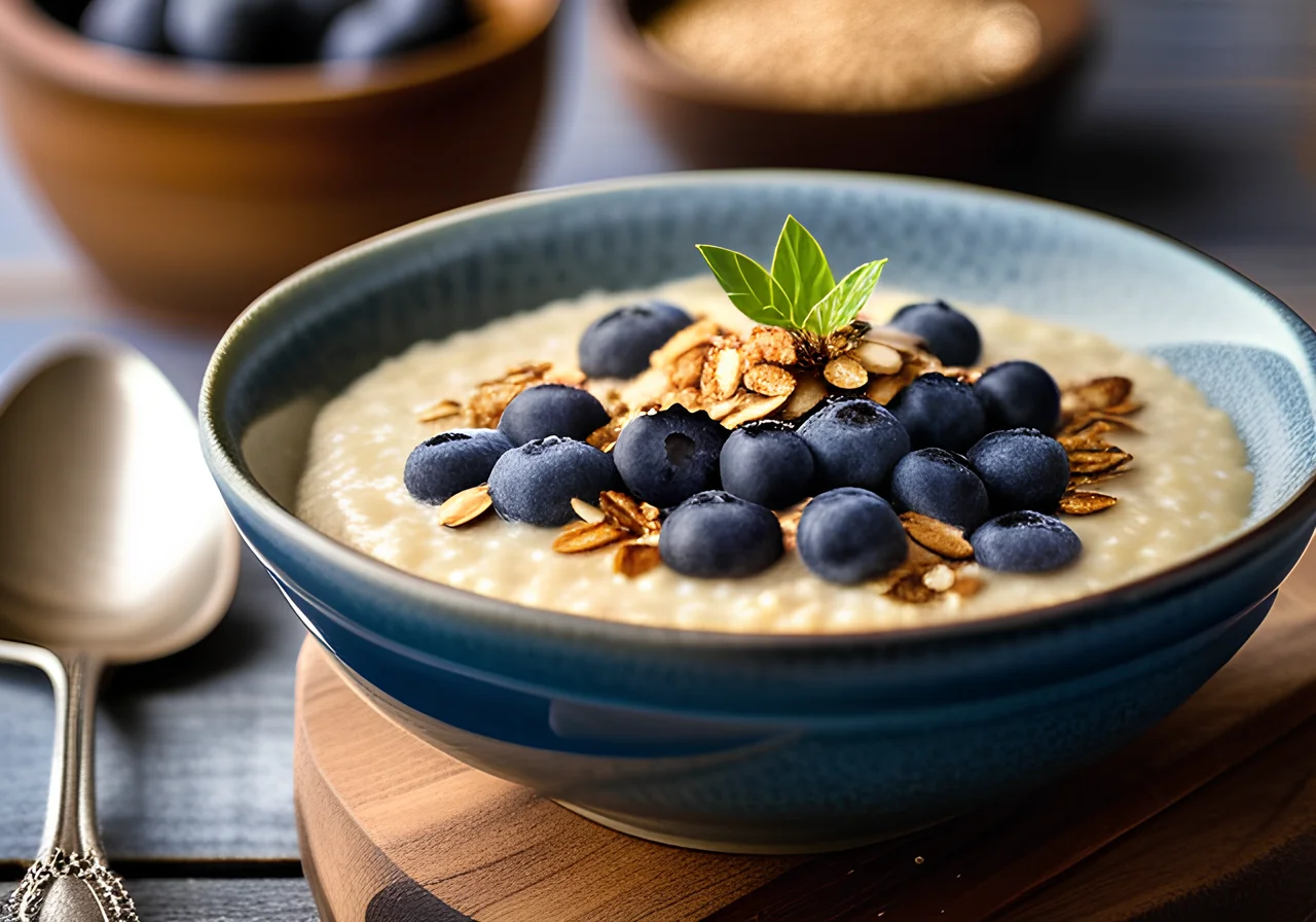 Keto Coconut Porridge with Blueberries