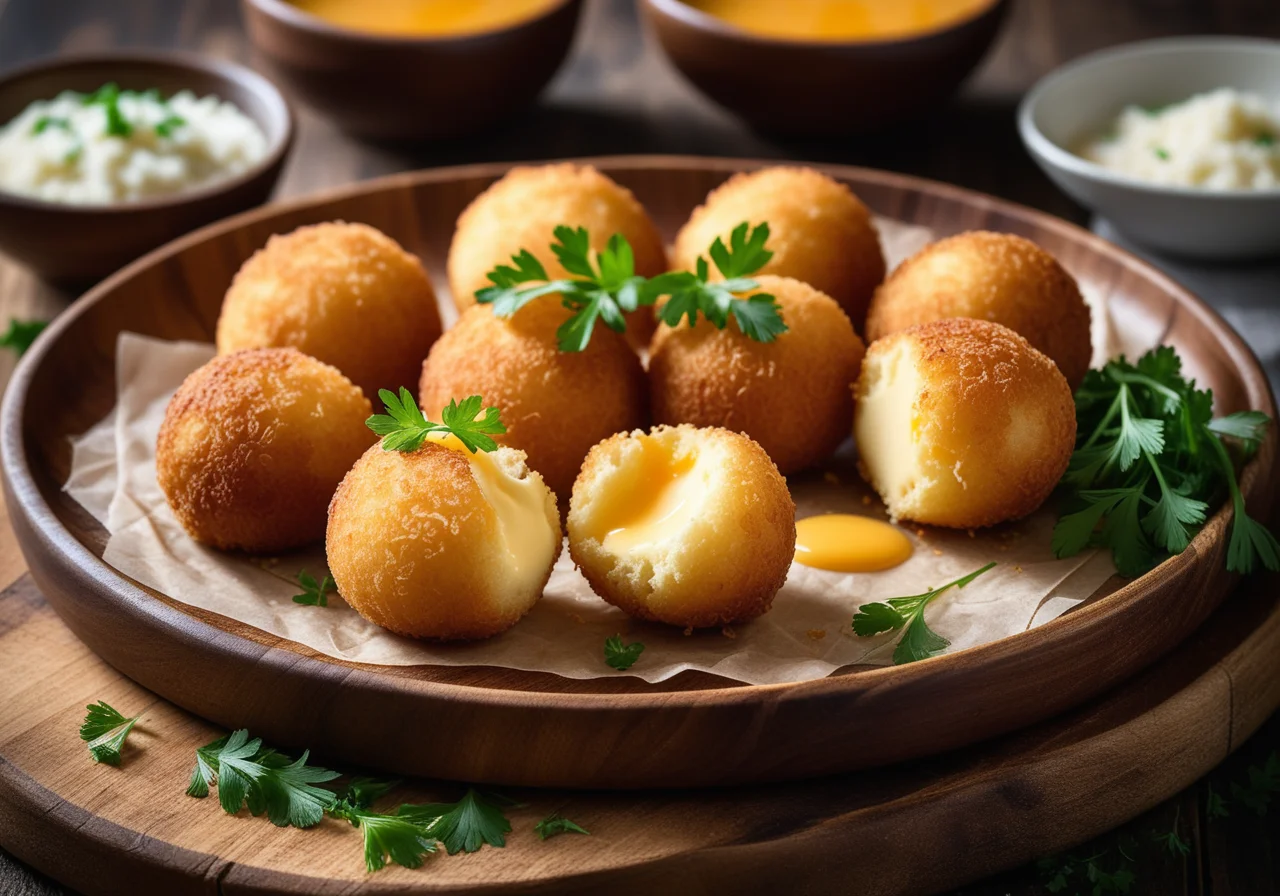 Fried Cheese-Filled Rice Balls