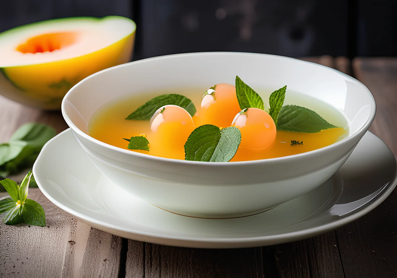 Cold Melon Soup with Mint