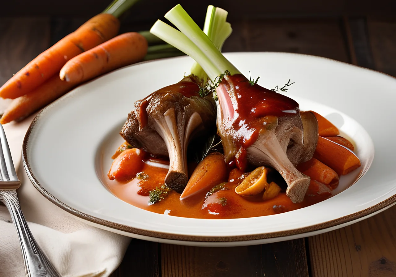 Braised Lamb Shanks in Chardonnay
