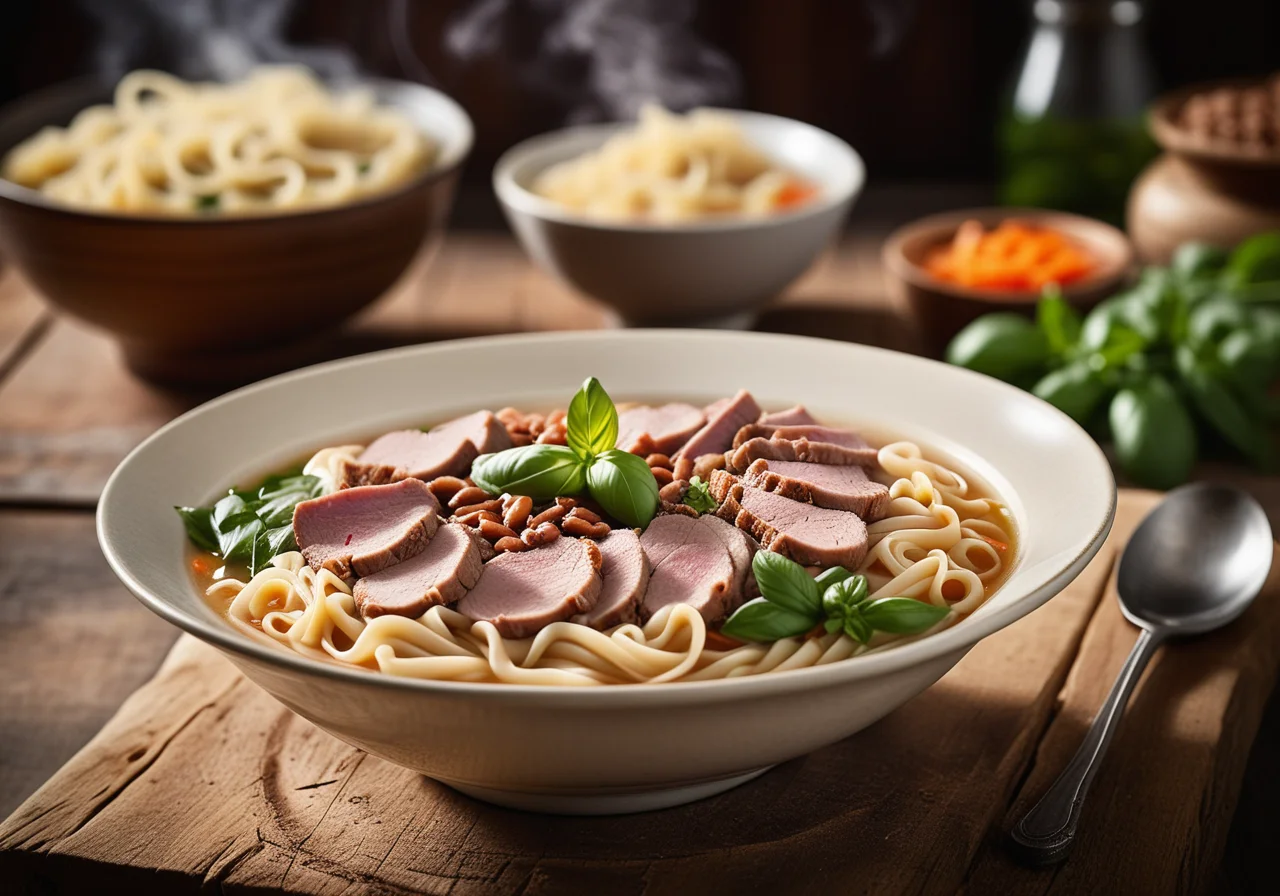 Noodle Soup with Beans