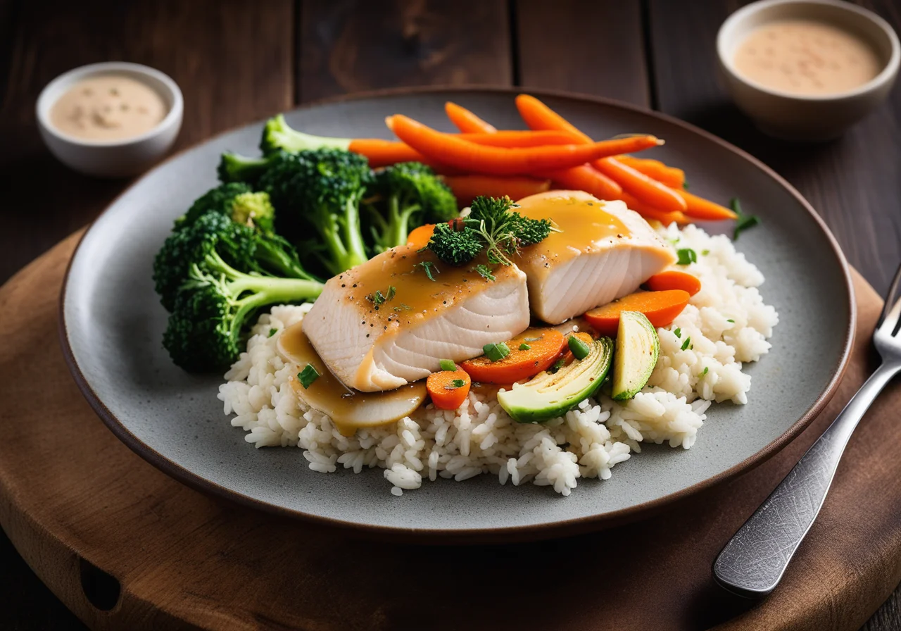 Fish, Rice and Vegetables