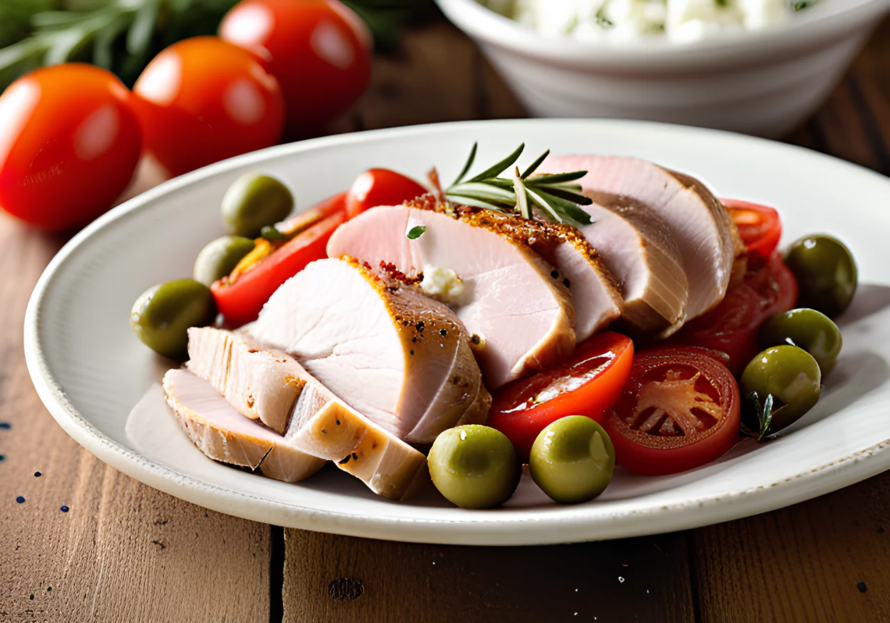 Turkey Breast with Olives, Feta, and Tomatoes