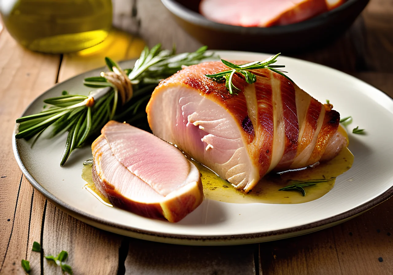 Stuffed Chicken Breast in Ham Wrap