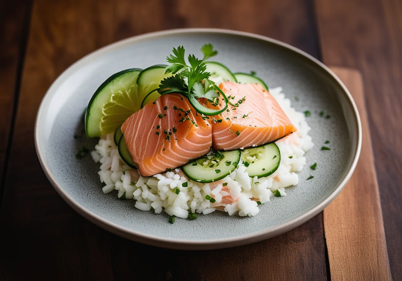 Vietnamese-Style Marinated Salmon with Cucumber and Coriander