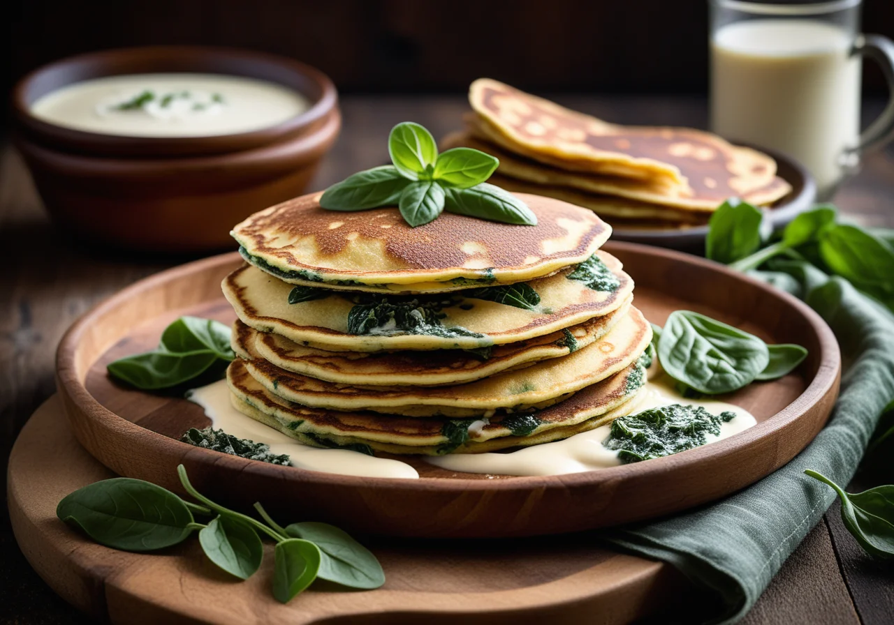 Spinach and Bacon Pancakes