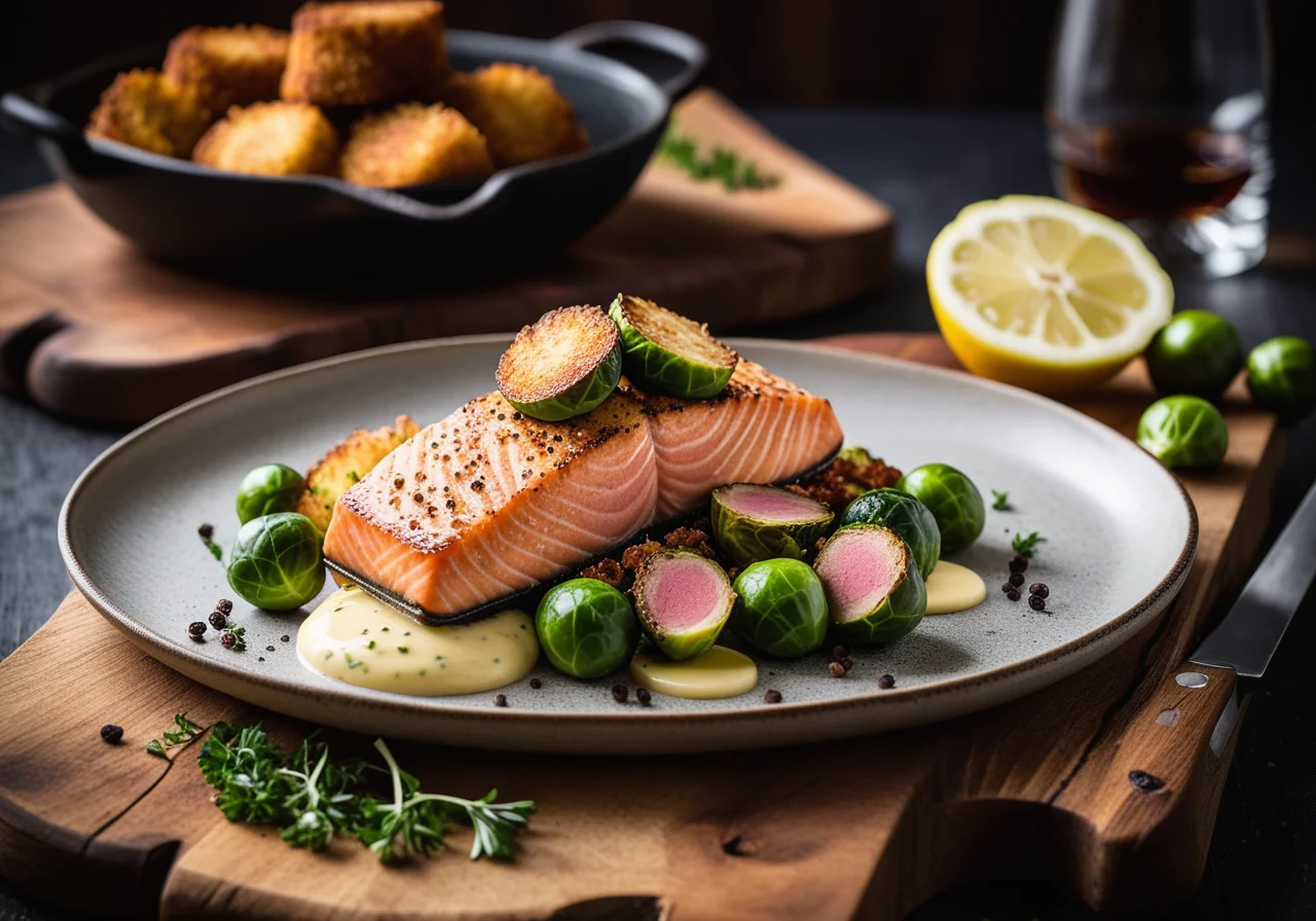 Salmon with Brussels Sprouts