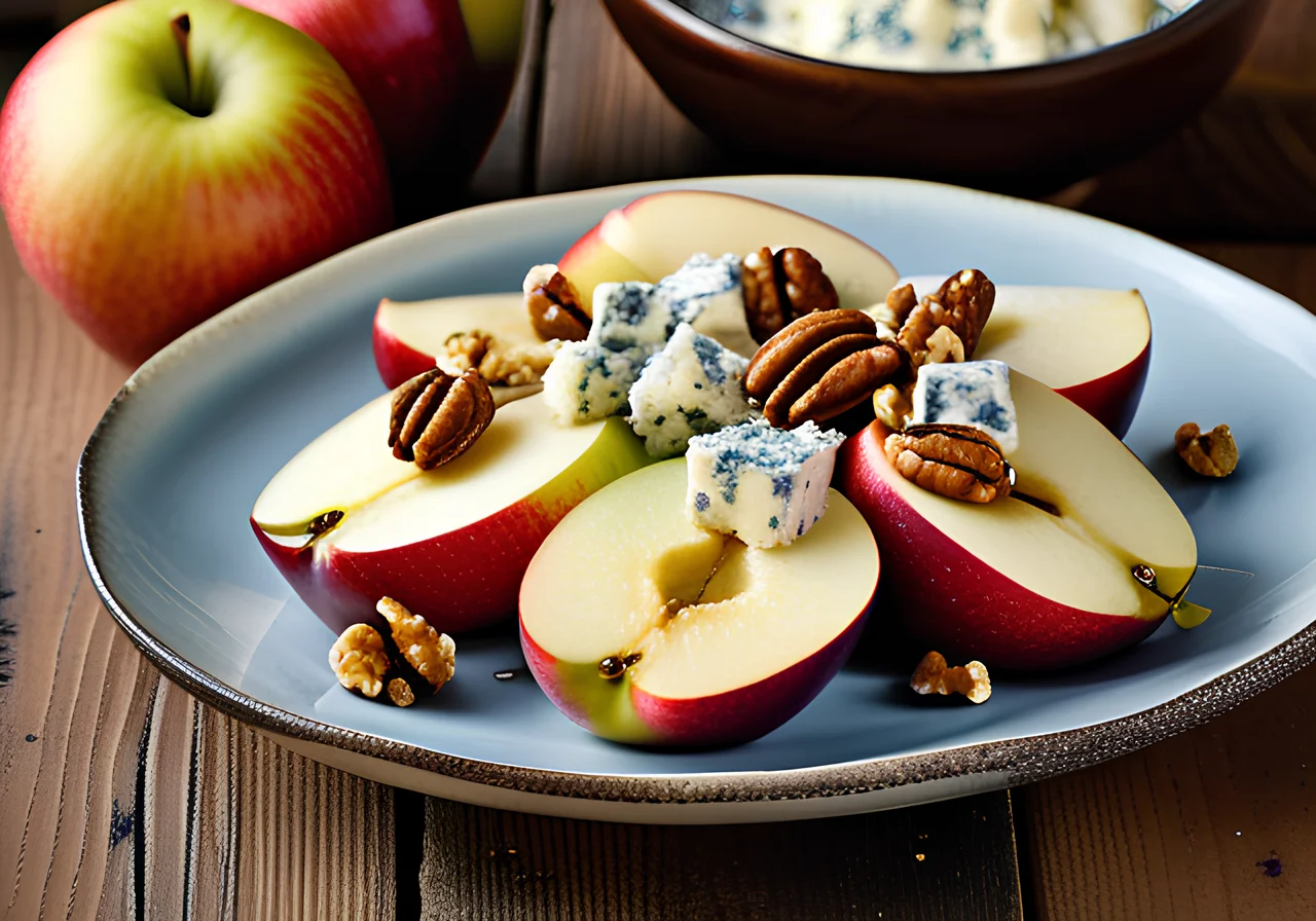 Pan‑fried Apples with Blue Cheese and Walnuts