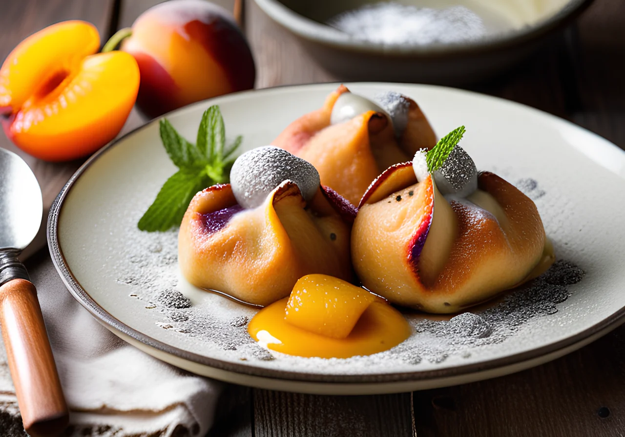 Plum Dumplings with Poppy Seed Sauce