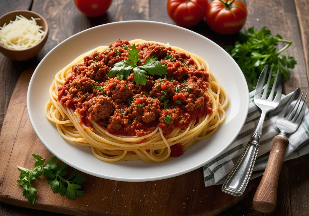 Spaghetti with Ground Meat Sauce