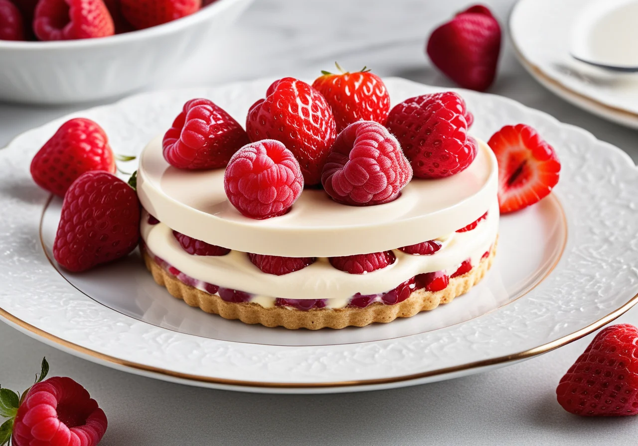 Charlotte with Strawberry Yogurt Filling