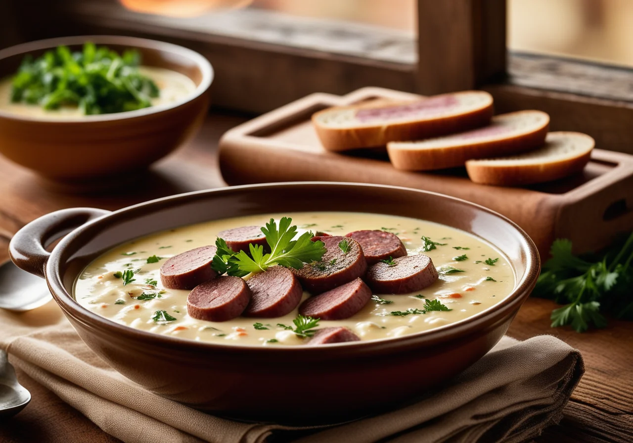Creamy Potato Soup with Sausage and Vegetables