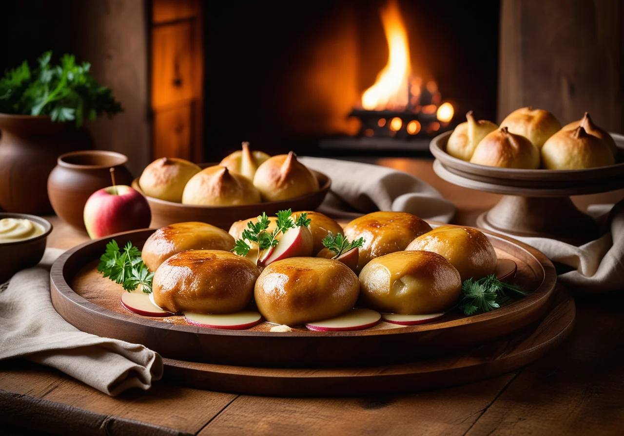 Duck with Roasted Apple and Bread Dumplings