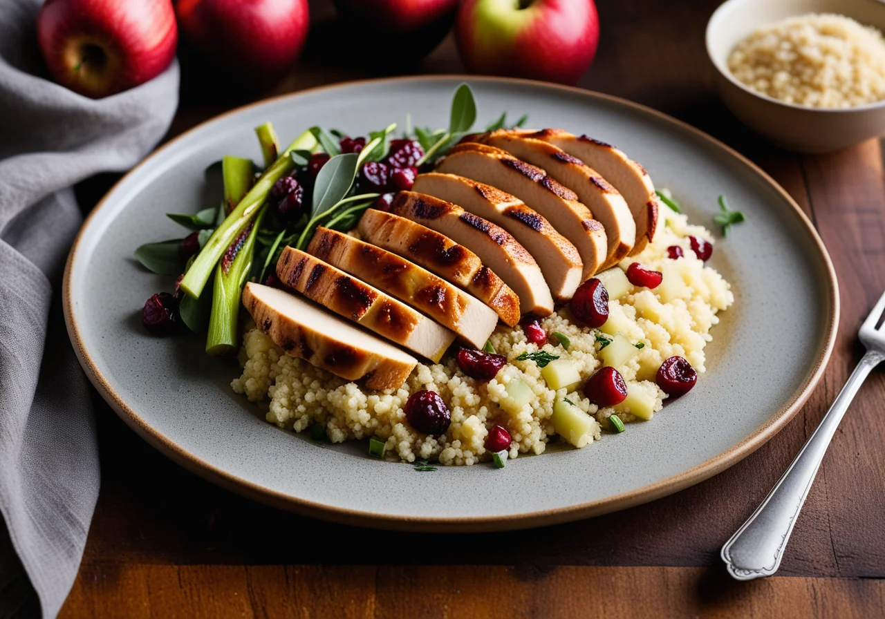 Chicken breast with apple-leek vegetables