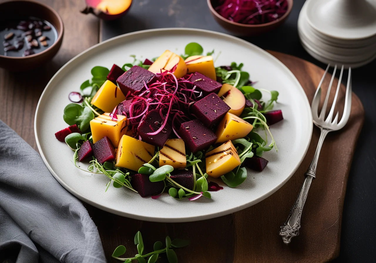 Red Beet and Halloumi Salad