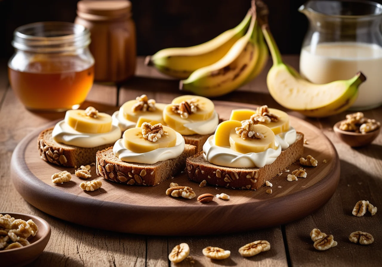 Banana Whole Grain Bread with Cream Cheese