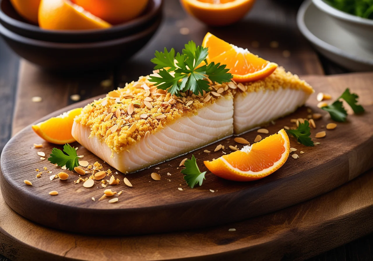 Fish Fillet with Almond Orange Crust