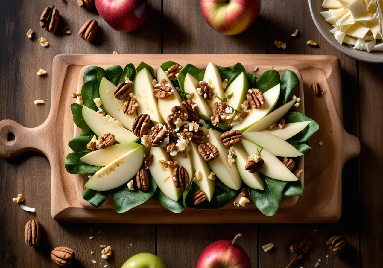 Cheese Salad with Chicory, Walnuts and Apple