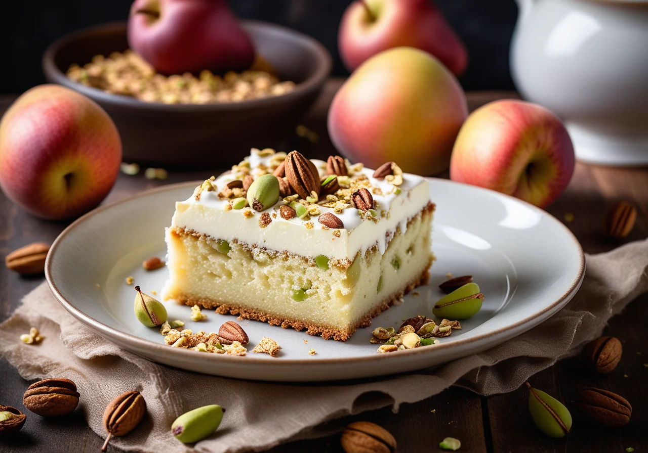 Pear Quark Crumb Cake