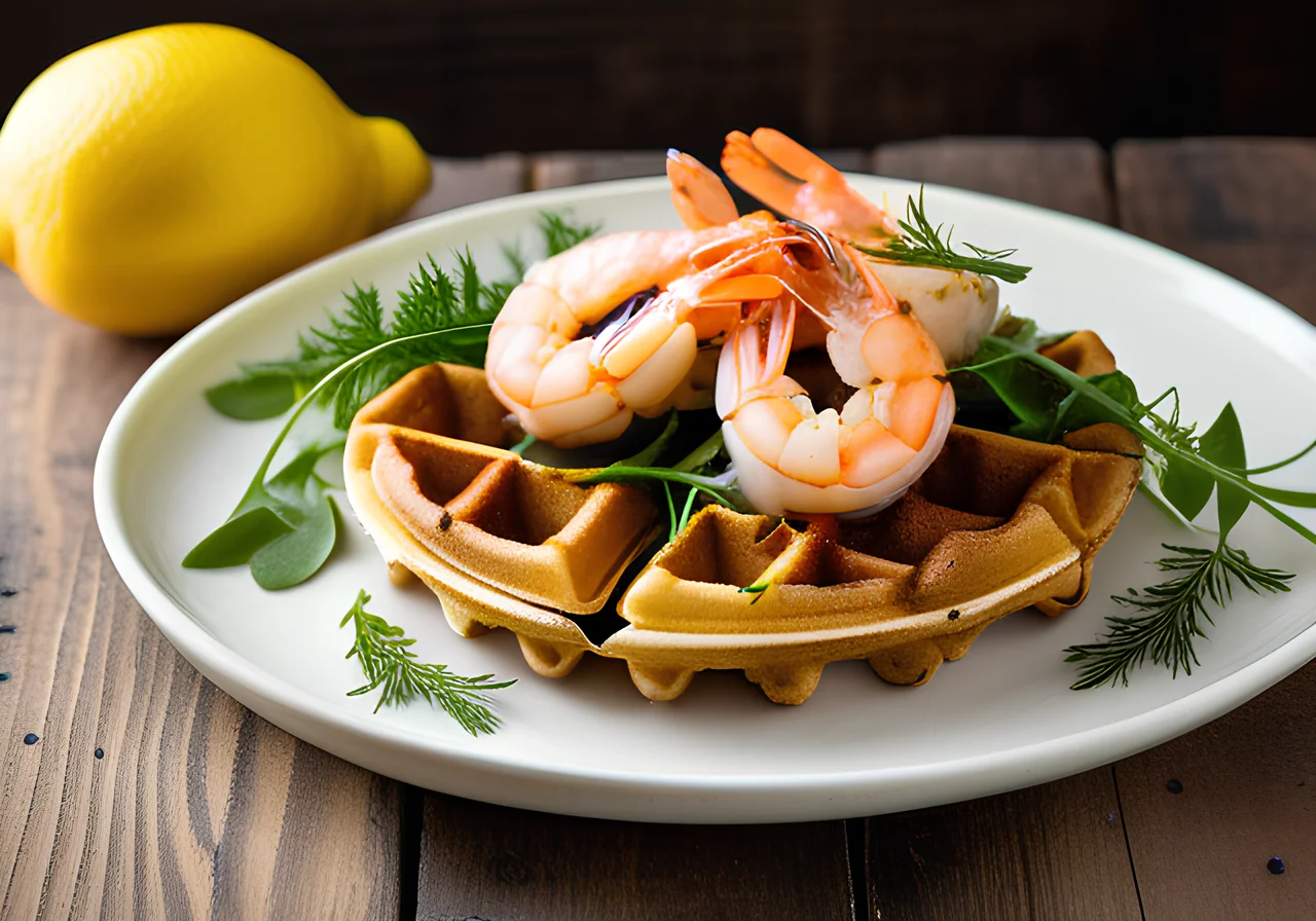 Spicy Shrimp Waffles