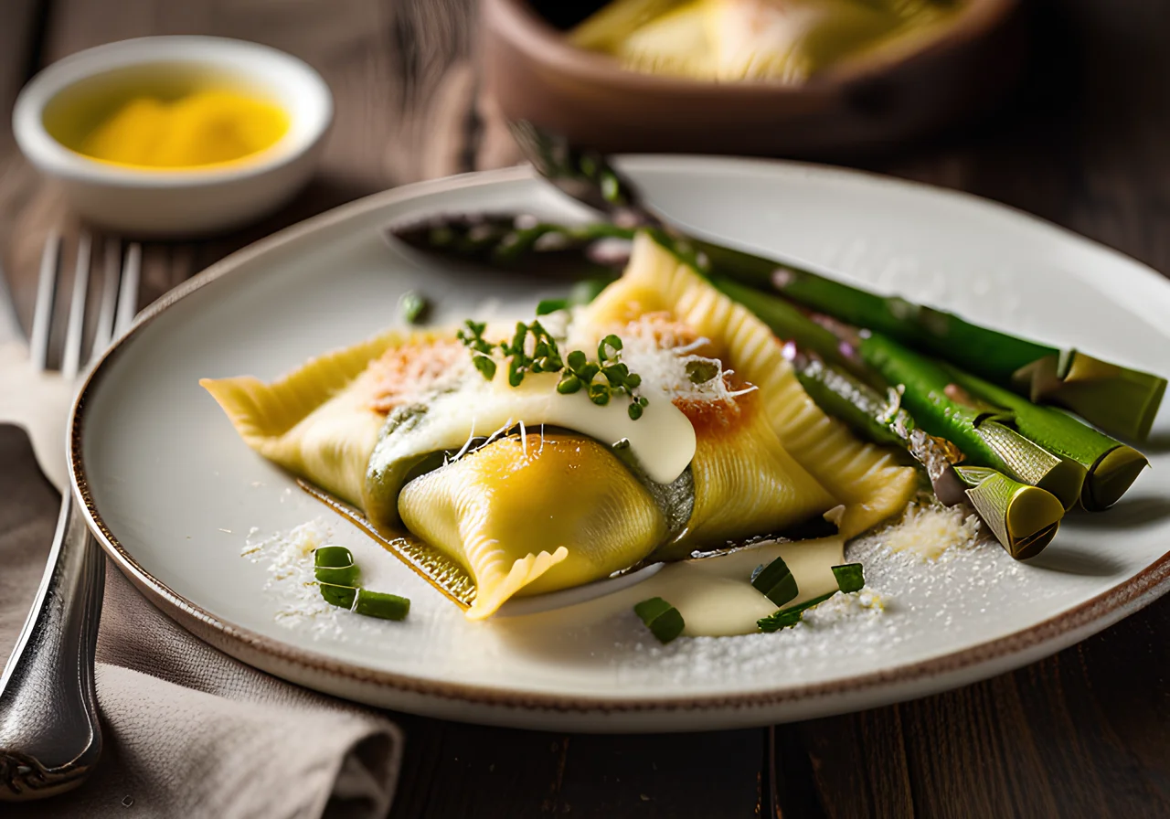 Asparagus and Ricotta Stuffed Ravioli
