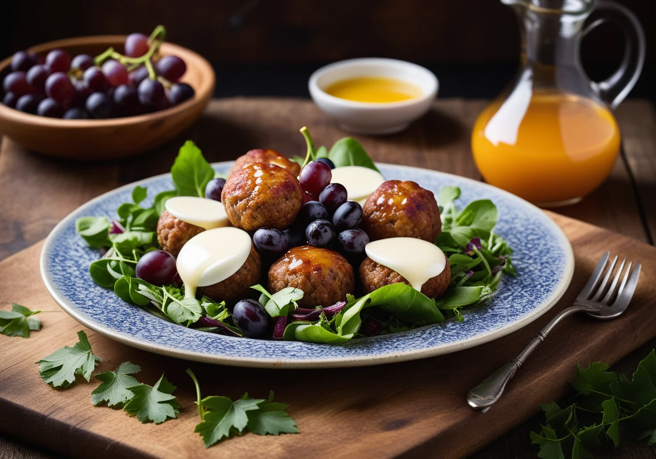Meatball Patties with Green Salad