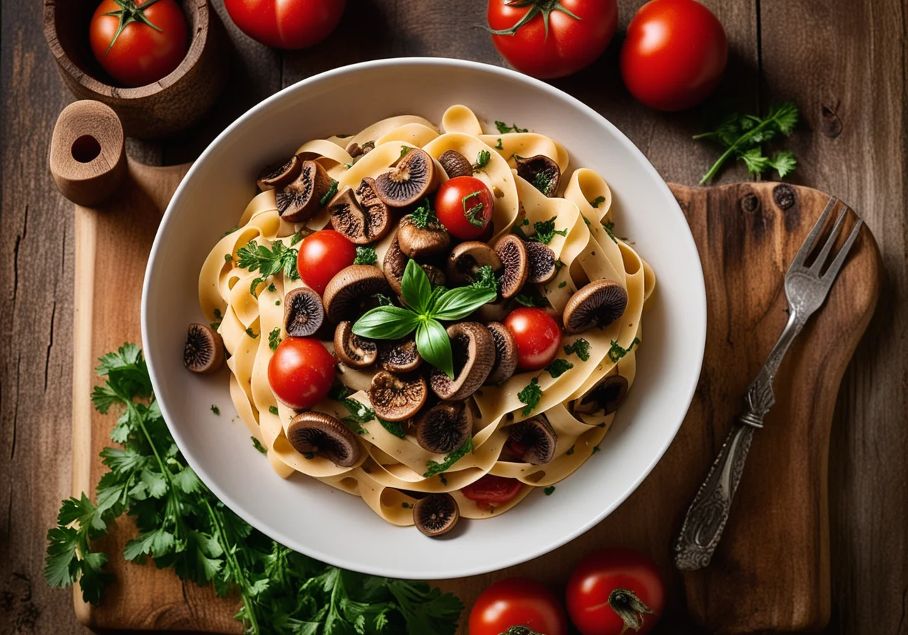 Pasta with Tomatoes and Morels
