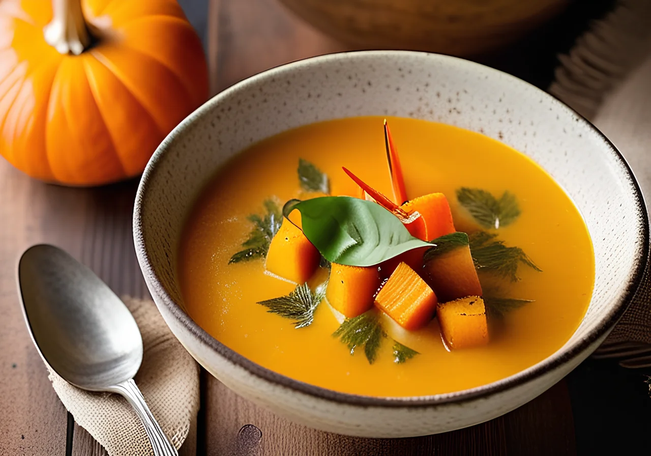 Yellow Vegetable Soup with Coconut Milk and Lemongrass