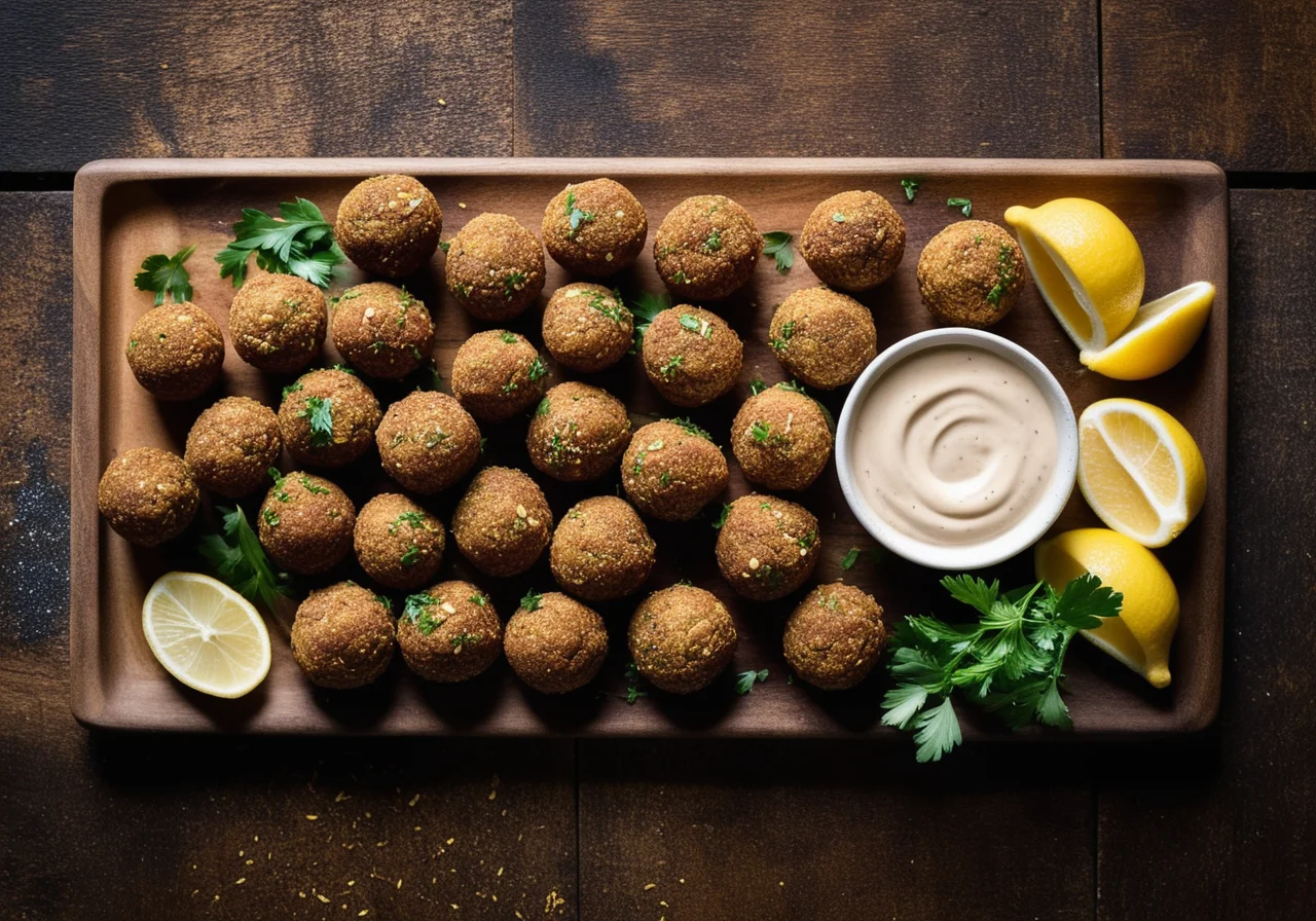 Carrot Falafel with Tahini Yogurt Dip