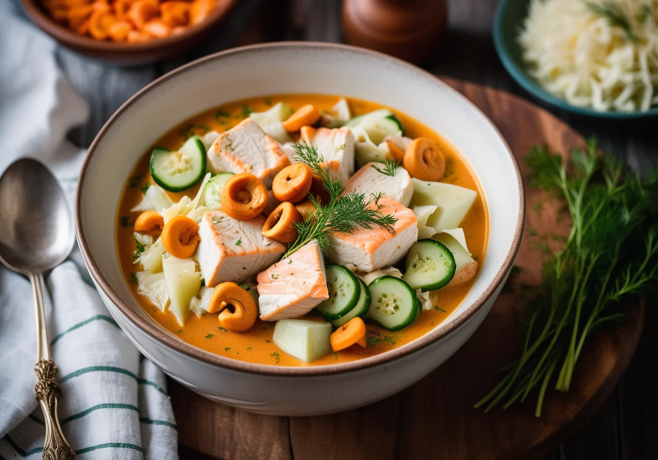 Fish and Vegetable Stew with Chanterelles