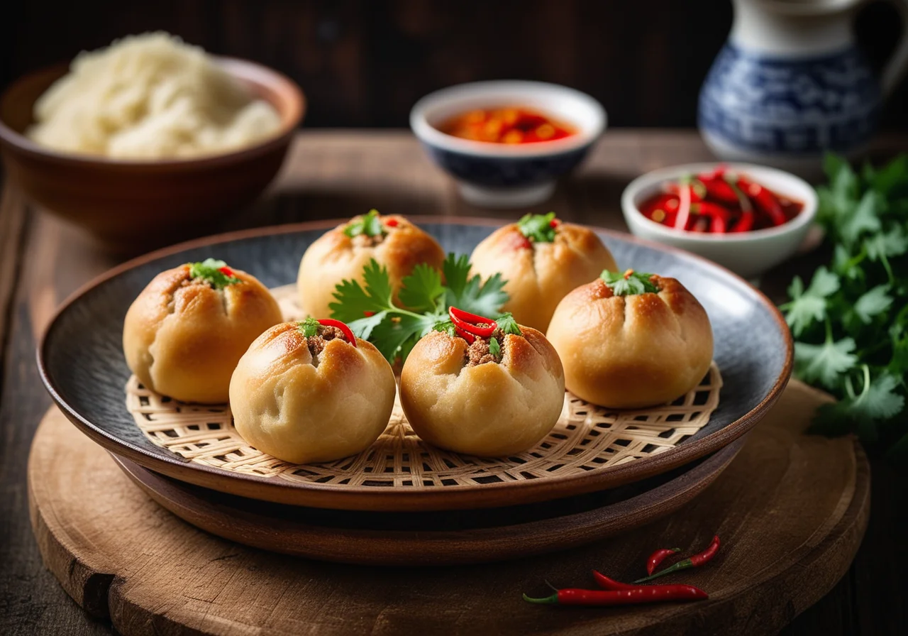 Chinese Yeast Balls with Meat Filling