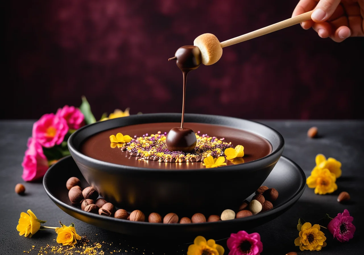 Chocolate Fondue with Marshmallows