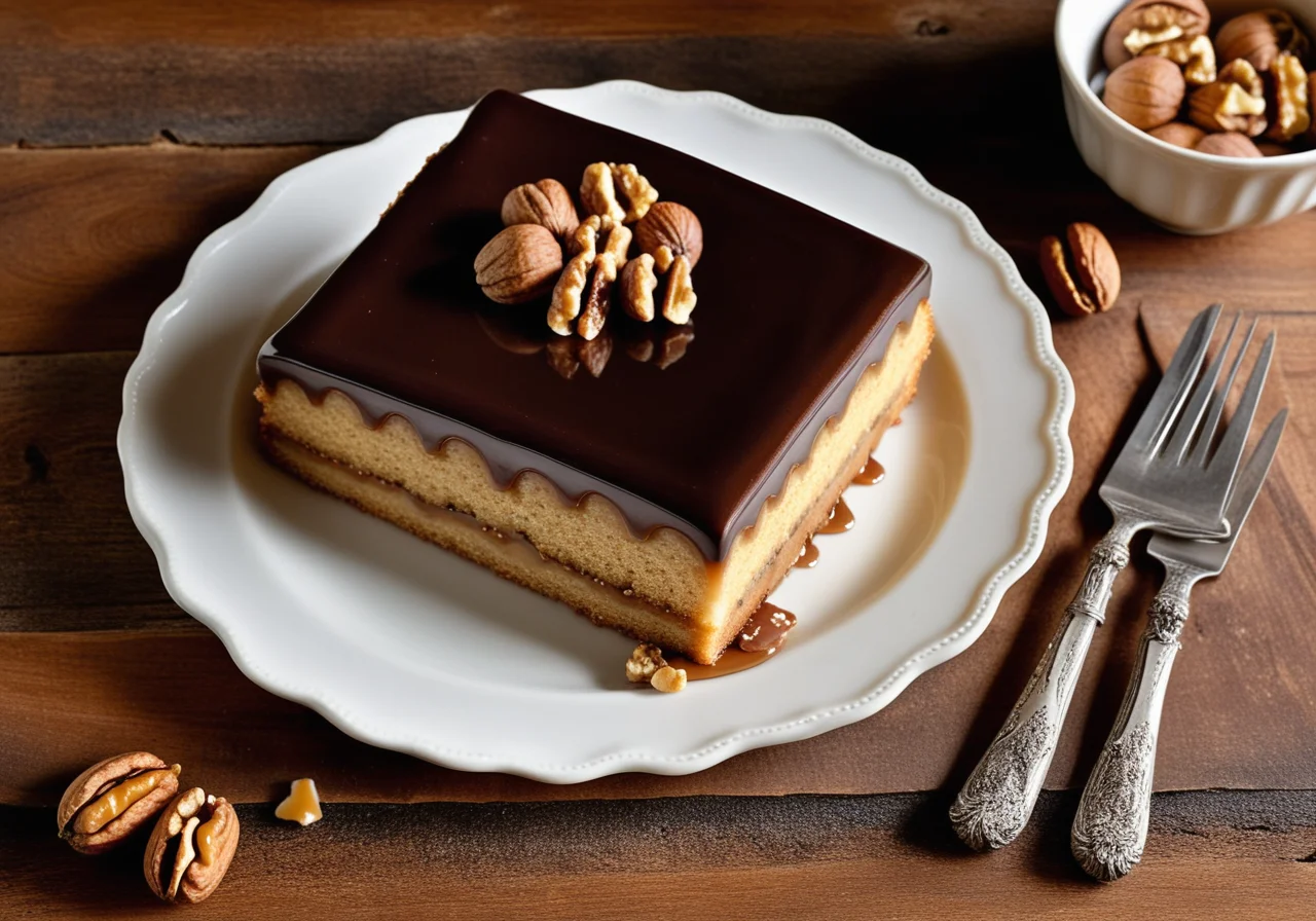 Walnut Caramel Cake