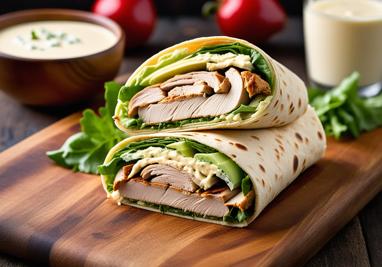Chicken Wraps with Romaine Lettuce