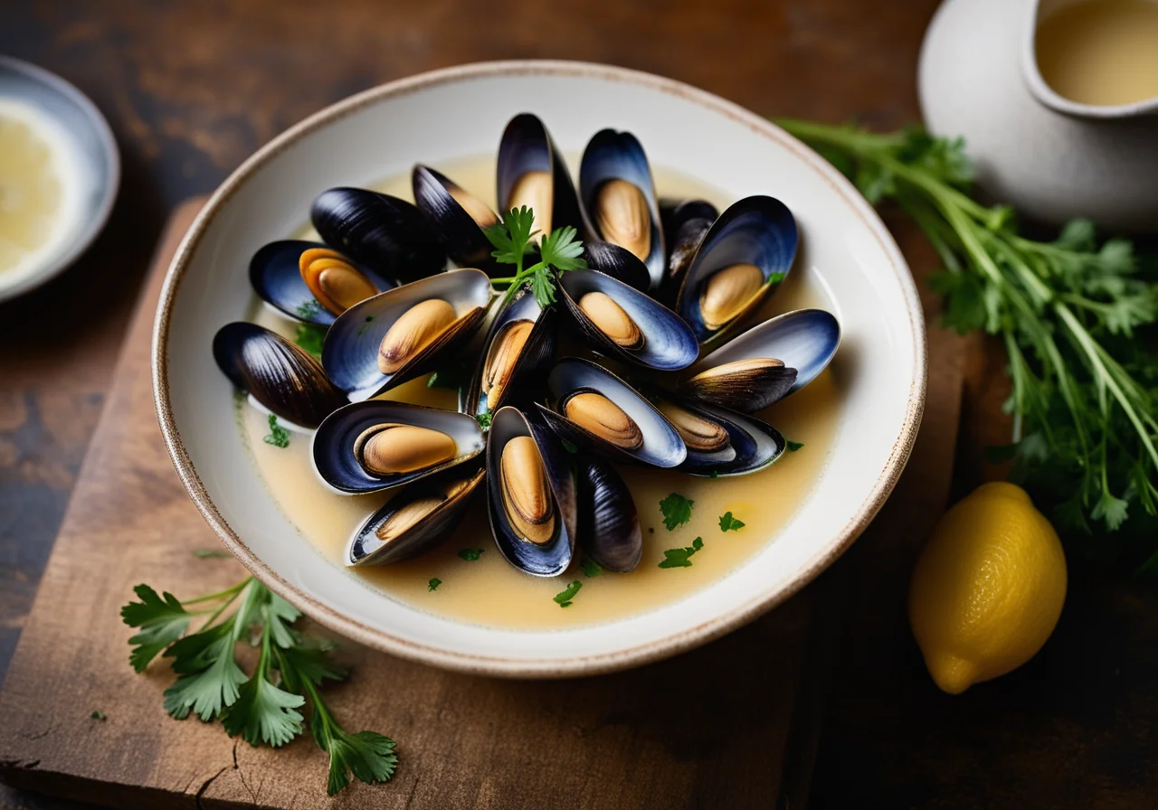 Venus Mussels in White Wine Broth