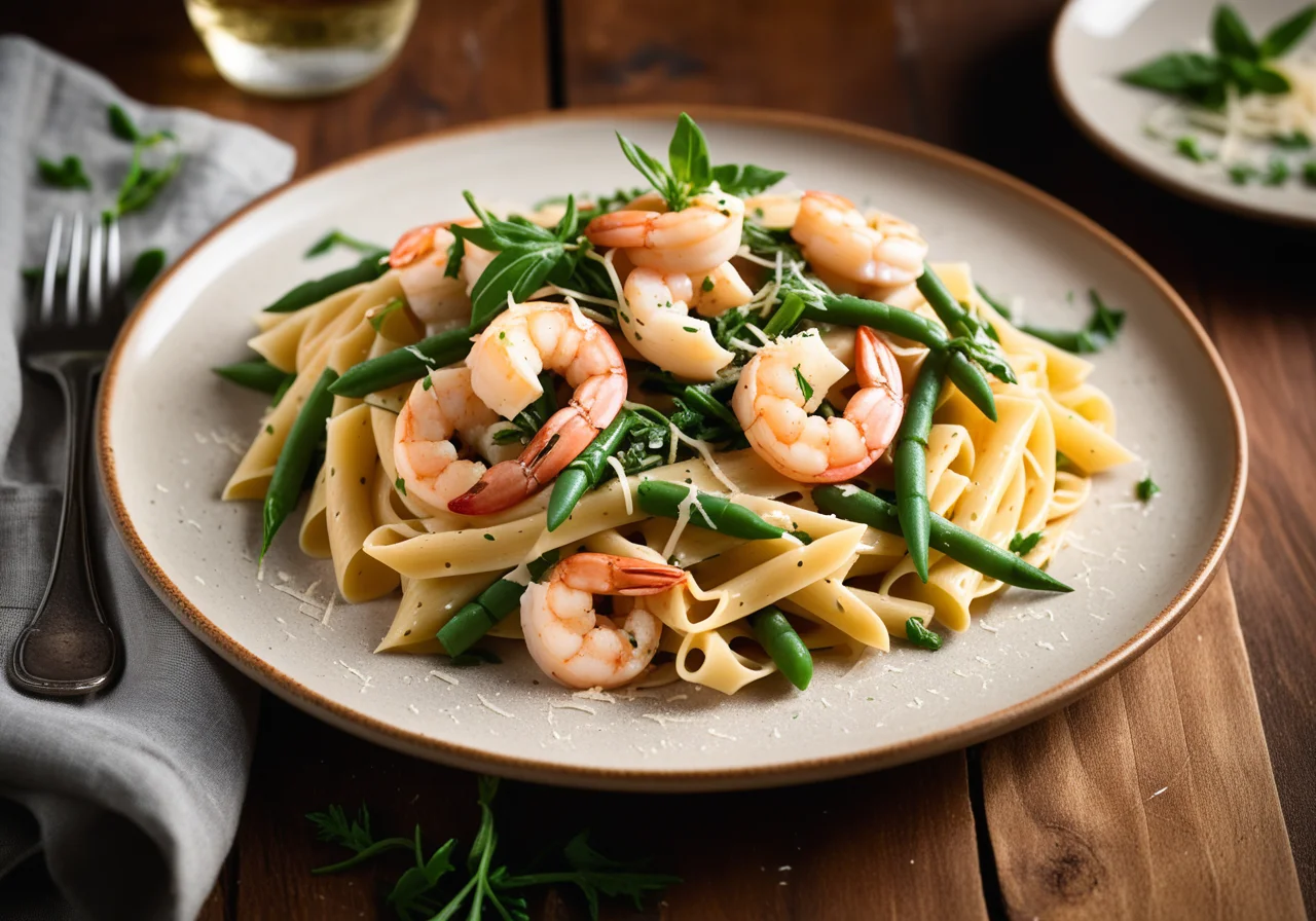 Pasta with Beans and Shrimp