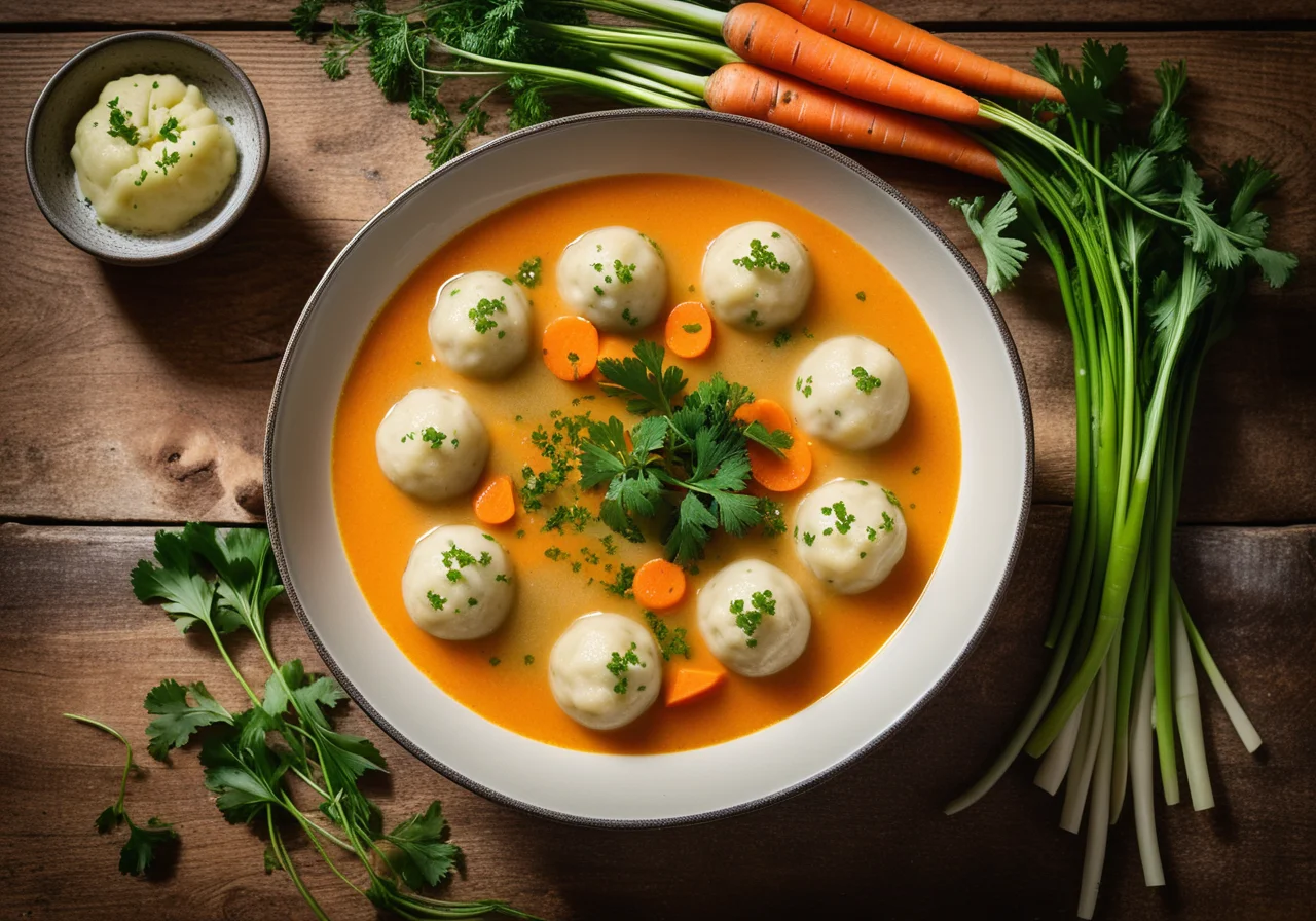 Vegetable Soup with Bone Marrow Dumplings