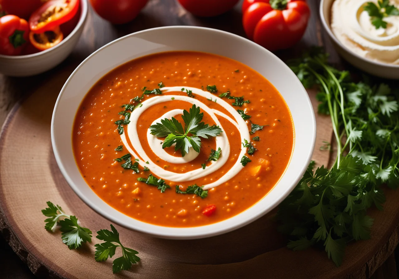 Tomato Curry Soup with Lentils